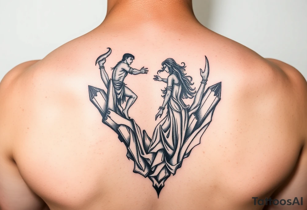 Percy Jackson and Annabeth Chase falling into Tartarus tattoo idea