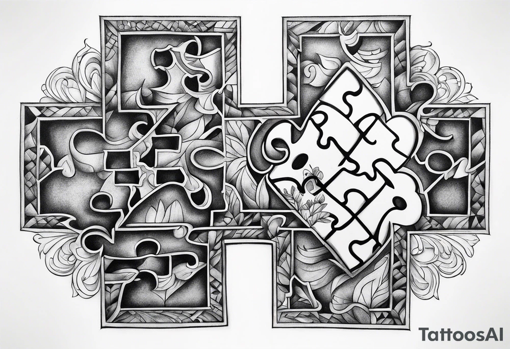 Autism puzzle piece tattoo idea