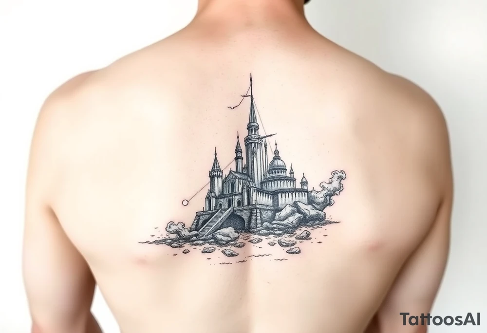 Underwater Atlantis arm sleeve tattoo idea