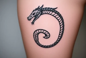 Ouroboros or dragon/serpent/snake eating its own tail tattoo idea