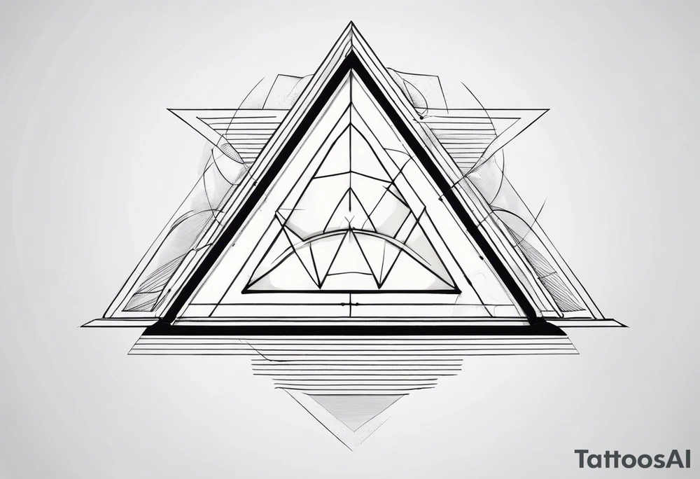 Illusione ottica con triangoli tattoo idea