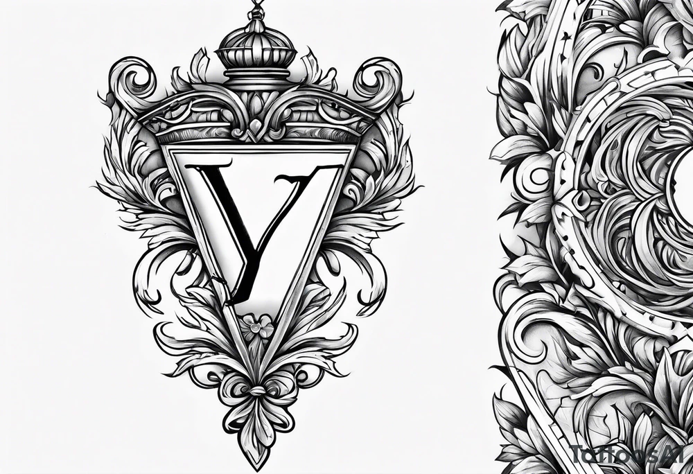 Capital letter Y followed by the Roman date June 1 tattoo idea