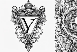 Capital letter Y followed by the Roman date June 1 tattoo idea