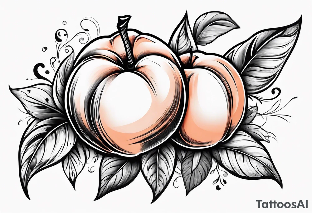 peach tattoo with sexual implications tattoo idea
