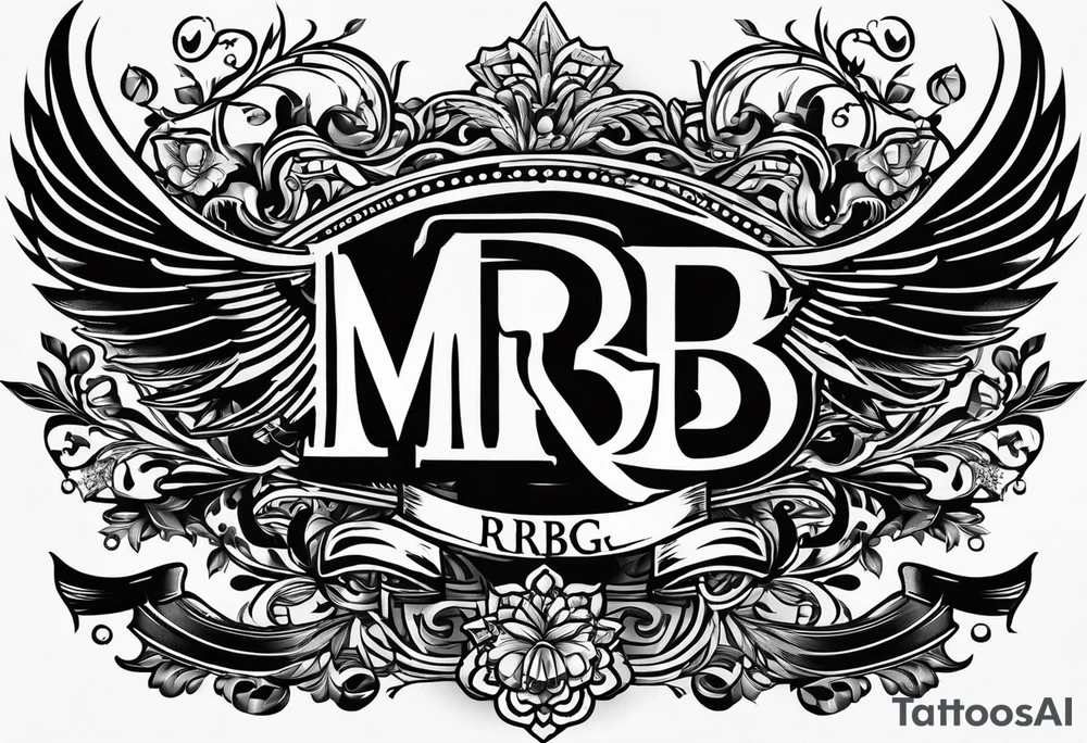 logo "MRBG", written as it is, simple, not fancy tattoo idea