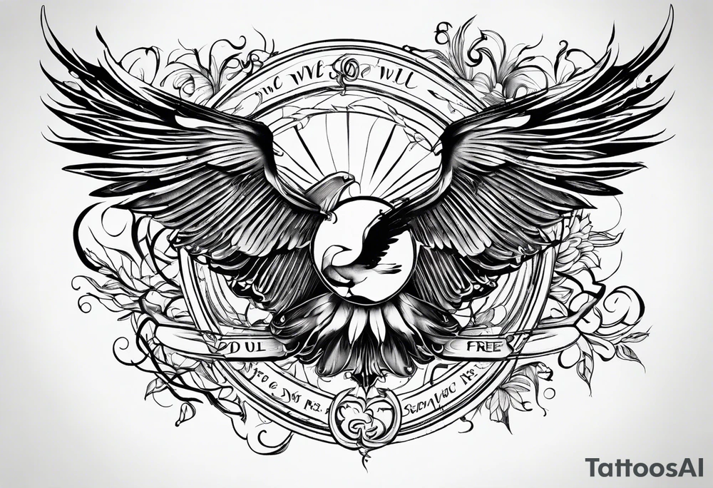 a one or two line script of the sentence 'Someday we will all be Free' tattoo idea