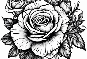 Carnation,rose bouquet tattoo idea