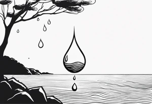 water drop falling into ocean tattoo idea