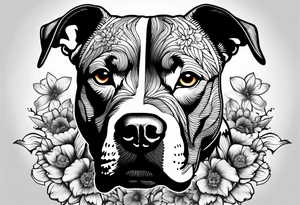 Pitbull flowers Mandela tattoo idea