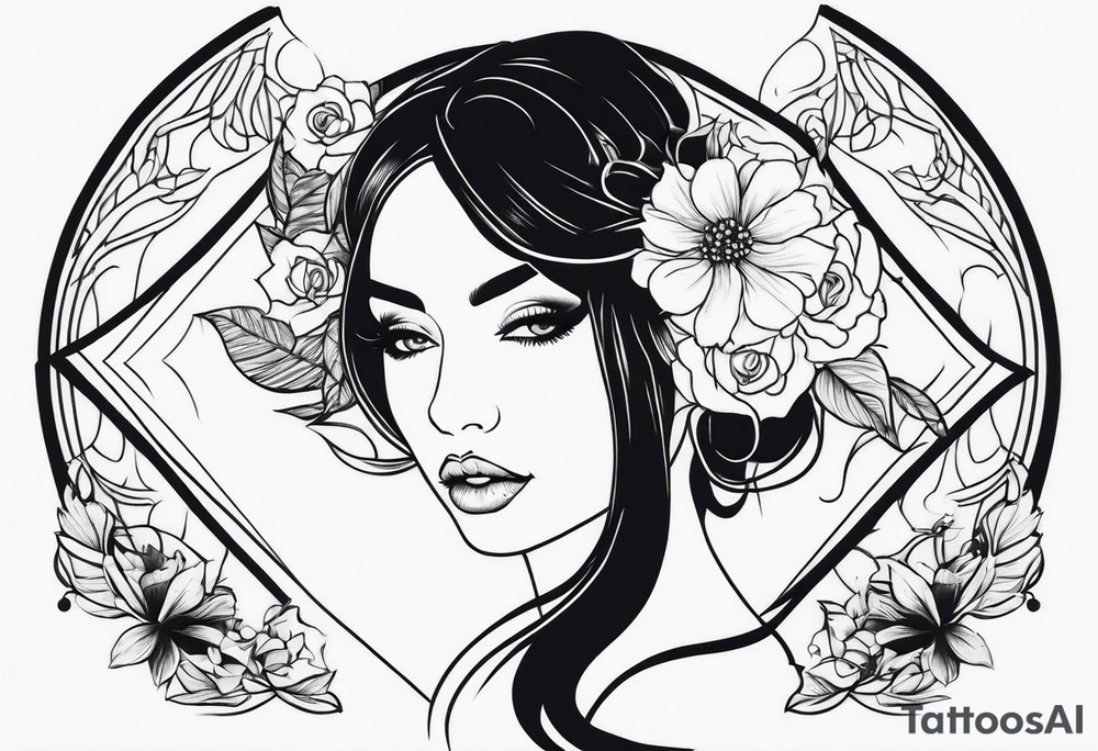 Beautiful naked lady tattoo idea