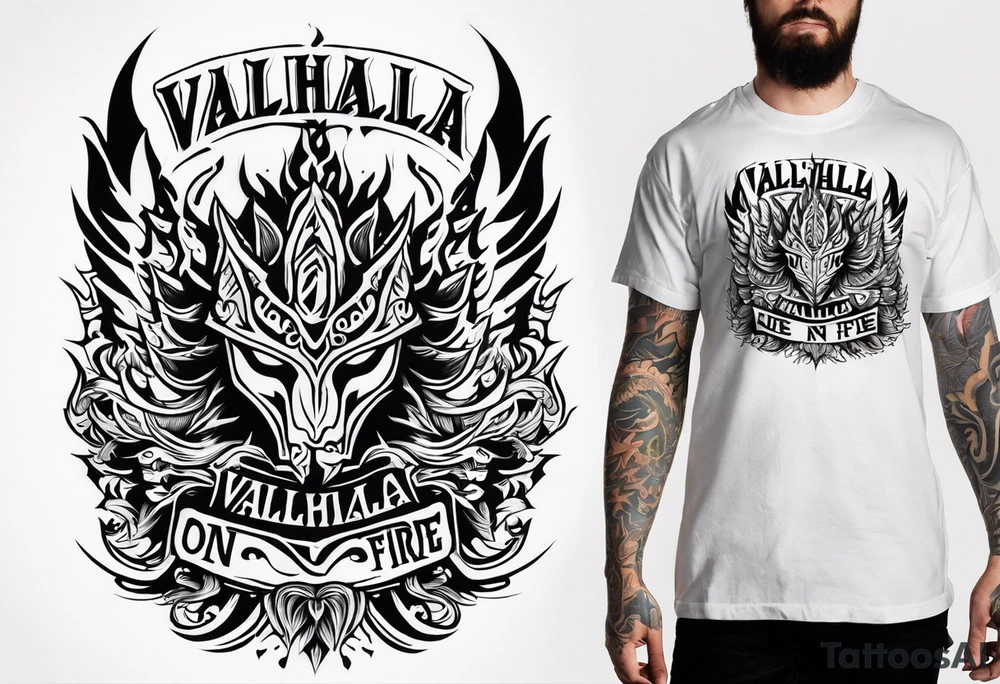 Valhalla on  fire tattoo idea