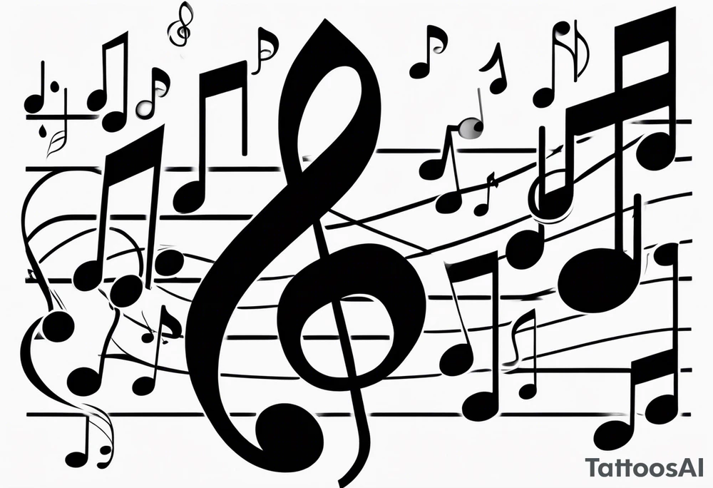 Musical notes tattoo idea