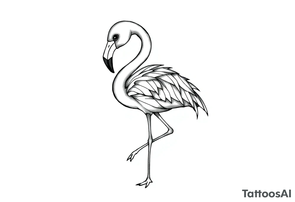 cute flamingo tattoo idea