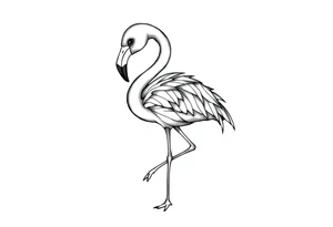 cute flamingo tattoo idea