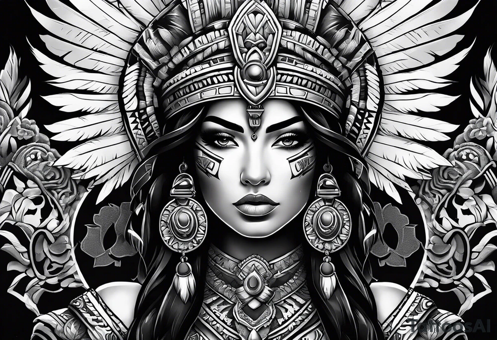 Warrior Aztec princess, tattoo idea