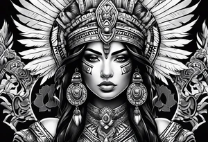 Warrior Aztec princess, tattoo idea
