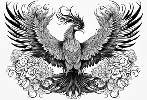 Asian phoenix with a long neck tattoo idea