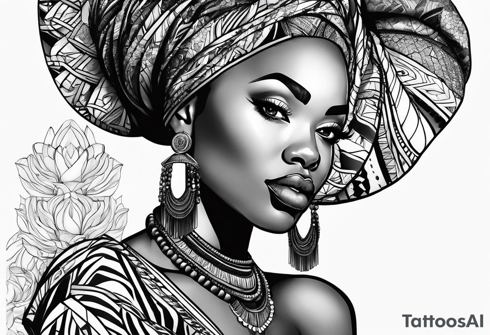 African woman tattoo idea
