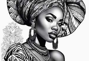 African woman tattoo idea