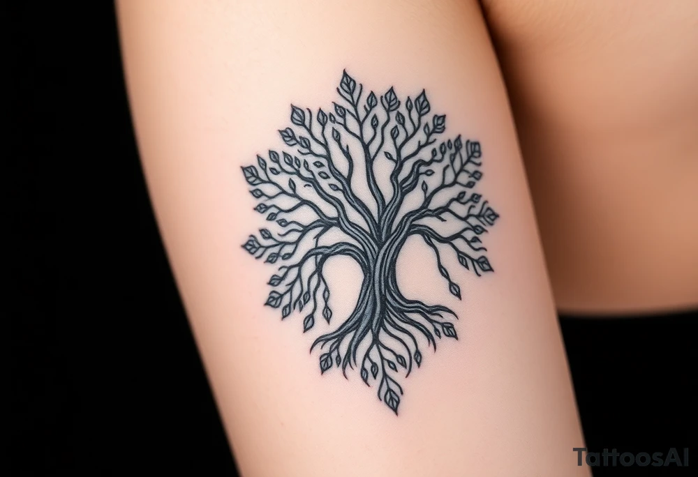 powerful, graceful, tree of life, with mendala incorporate tattoo idea