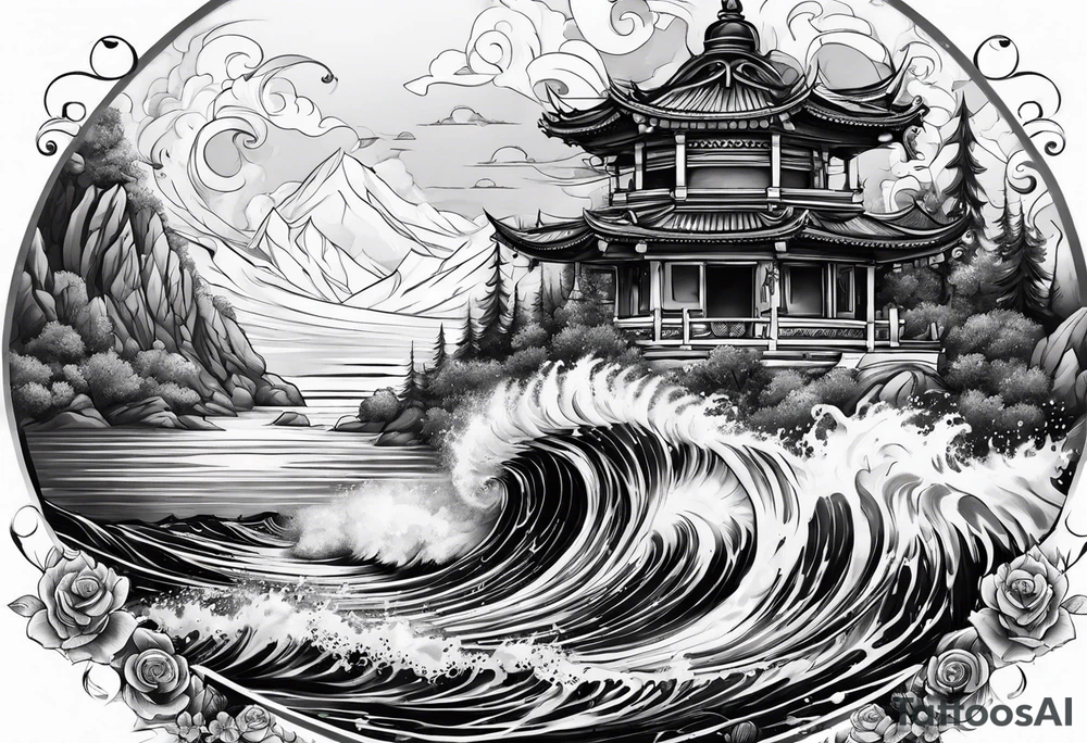 Neptun steht im Wasser tattoo idea
