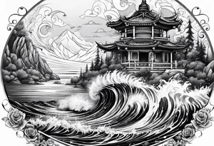 Neptun steht im Wasser tattoo idea