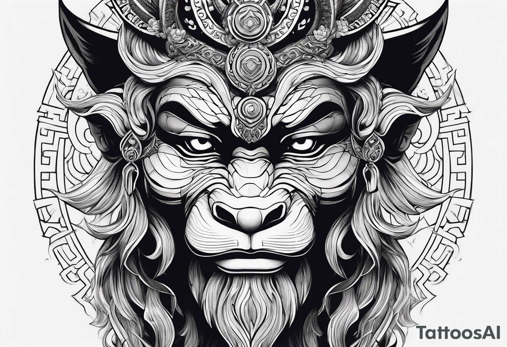 sun wukong meditating tattoo idea