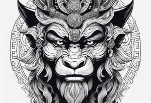 sun wukong meditating tattoo idea