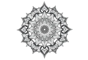 intricate mandala with sacred geometry and cosmic elements tattoo idea