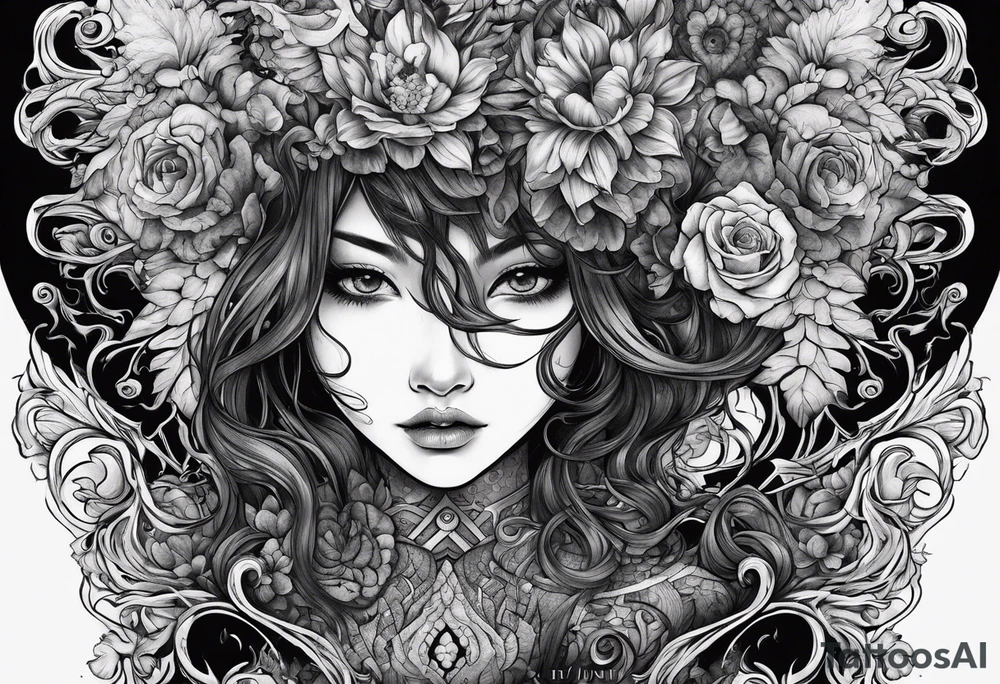 Beautiful body horror tattoo idea