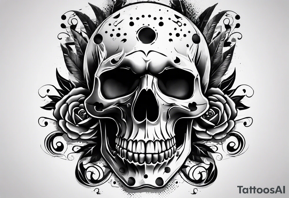 skull with 3 bullet holes tattoo idea