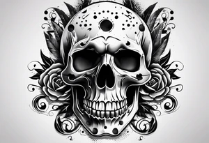 skull with 3 bullet holes tattoo idea