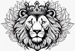 Lion with crown tattoo idea