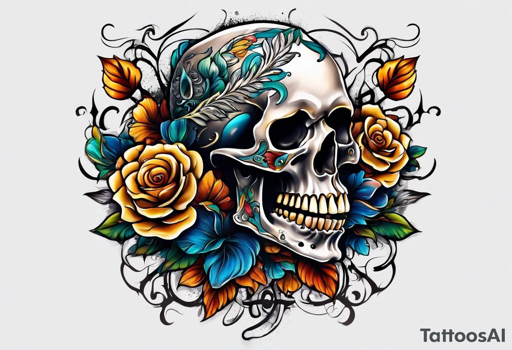 skeleton running from the world tattoo idea
