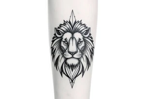 Forearm tattoo with lion tattoo idea