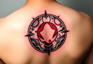 round tattoos with space theme. It can have red color tattoo idea