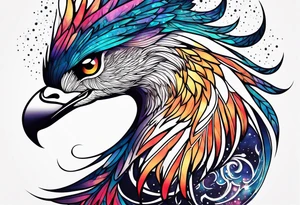 Constellation, animal phoenix , snow , géométric , flower tattoo idea