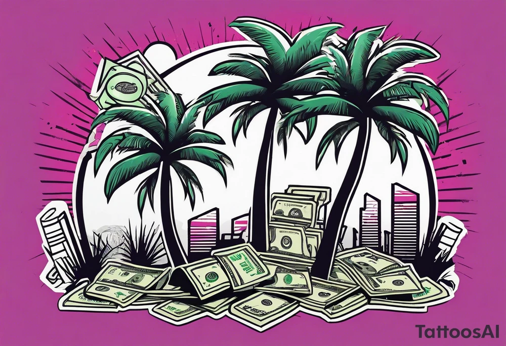 Palm trees, money tattoo idea