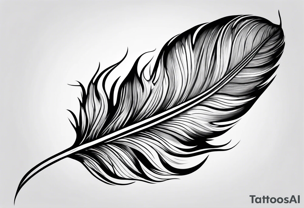 Folded feather tattoo idea