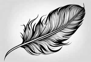 Folded feather tattoo idea