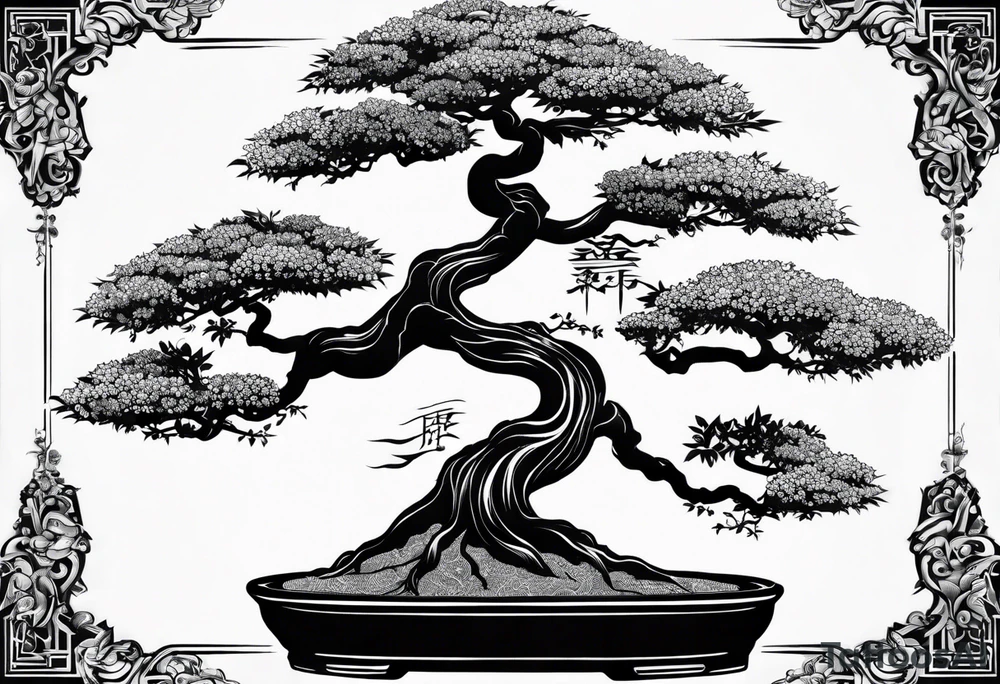 Bonsai tree
With words tattoo idea