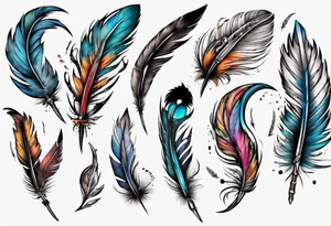 Cunt with feathers tattoo idea