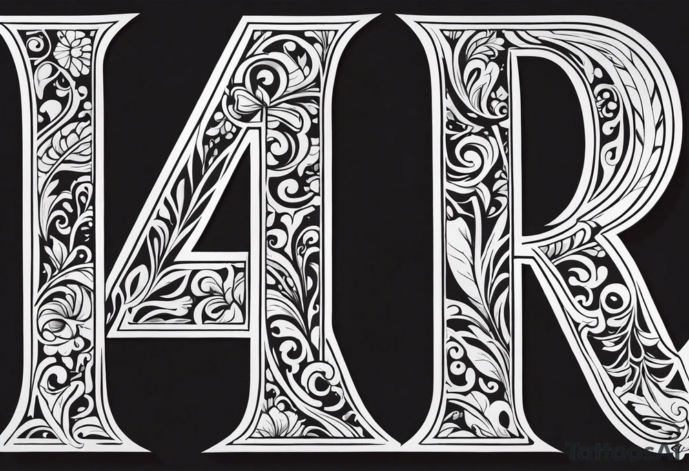 the letters A and R together tattoo idea