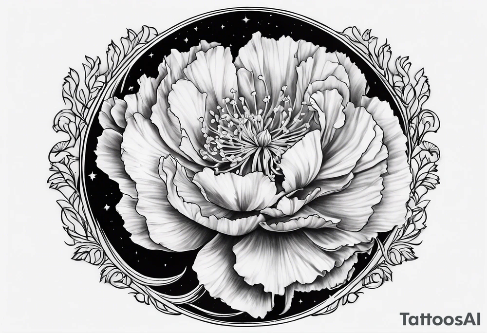 Carnation moon tattoo idea
