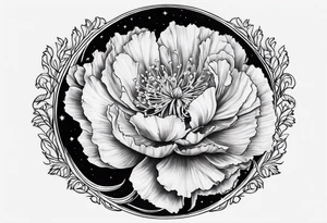 Carnation moon tattoo idea