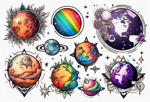 Lesbian planet tattoo idea
