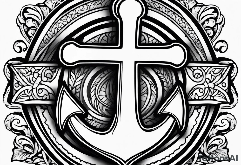Anchor cross tattoo idea