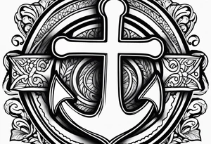 Anchor cross tattoo idea