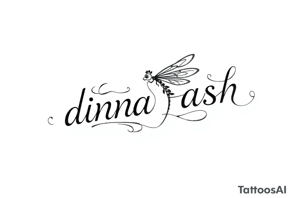 dinna fash. Style celtic flower. Dragon fly. Minimaliste. Simple tattoo idea