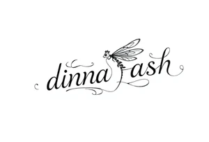 dinna fash. Style celtic flower. Dragon fly. Minimaliste. Simple tattoo idea